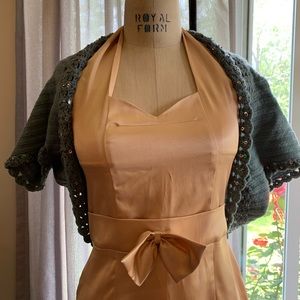 Sequin Shrug sea-foam green.